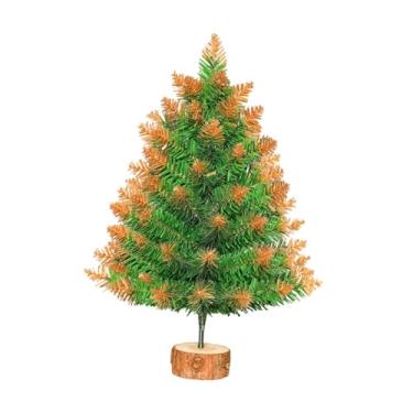 Imagem de UGPLM Mini árvore de Natal artificial, decoração de Natal, pequeno presente realista, enfeite de mesa para casa, escritório, mesa, suprimentos para festa, 45cm