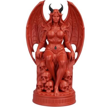 Imagem de Estátua Lilith Sentada no Trono - Versão 11 (Cor Sanguis Obscurus)