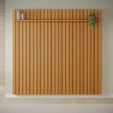 Imagem de Painel Ripado Madeira para Sala Quarto 228cm Wise B01 Cinamomo - Lyam 