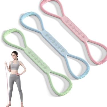 Imagem de PROIRON Figura 8 faixas de resistência com alças para exercícios de 15/25/16 kg, faixas elásticas para ioga, braço, peito e ombro, faixa de resistência para mulheres - conjunto