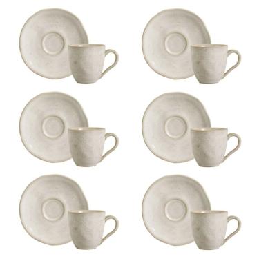 Imagem de Conjunto De Xícara De Cafezinho Com Pires 06 Peças Orgânico Latte Porto Brasil
