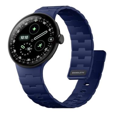 Imagem de Bandletic Pulseiras de silicone magnéticas compatíveis com Google Pixel Watch 4/3/2/1 de 41 mm para mulheres e homens, pulseira de substituição esportiva macia e robusta