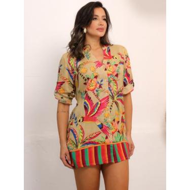 Imagem de Bata Tunica feminina Viscose Saida De Praia 346 - Deeyaa indiana, GG, 