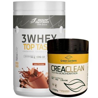Imagem de Kit Whey Protein 3w + Creatina Monohidratada 300g Combo Sabor Chocolate