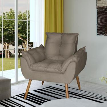 Imagem de Poltrona Opala Decorativa Suede Capuccino