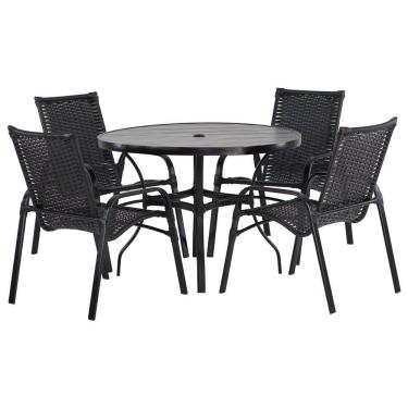 Imagem de Kit 2 Espreguiçadeiras Mesa Roma Chaise Lívia Cadeira Emily Argila