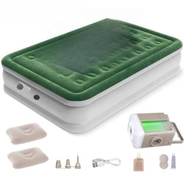 Imagem de Colchão Inflável para Casal - Cama de Ar com Bomba Elétrica Integrada e Bateria de Lítio(Verde)