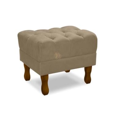 Imagem de Puff Retrô Decorativo Vit Decor – Estrutura em Madeira de Eucalipto, Espuma D-26 e Revestimento em Suede Aveludado, Design Clássico com Pés Palito para Sala, Quarto e Escritório (Cinza Escuro)