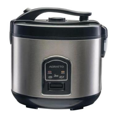 Imagem de Panela eletrica arroz com visor de vidro 10 xicaras 127v inox agratto,