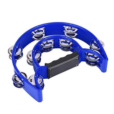 Imagem de RiToEasysports Instrumento de Percussão de Pandeiro Com Jingles de Fileira Dupla para Exercícios de Coordenação Ocular, Crianças e Família (Azul)