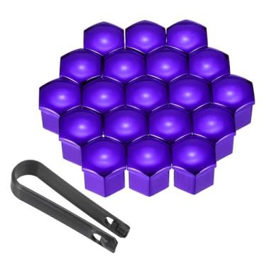 Imagem de PATIKIL Tampas de parafuso de tampa de porca de roda de 17 mm, pacote com 20 capas universais de porca de pneu de carro com pinças para vários carros, caminhões, SUV, ATV, RVs, roxo