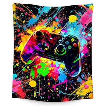 Imagem de COOPASIA Cobertor para meninos - Cobertor de jogos para crianças - Presentes de jogos para meninos adolescentes - 127 cm x 152 cm mantas de controle de jogo para cadeira e cama