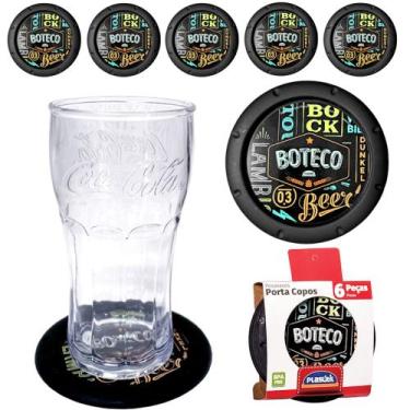 Imagem de Kit com 6 Base para Colocar Copos Lettering Restaurante Bar e Boteco -