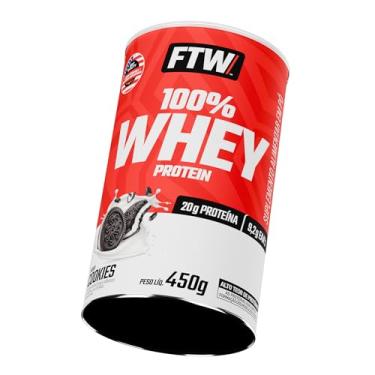 Imagem de FTW 100% Whey Protein com Proteína Concentrada WPC, 24g de Proteína por Porção, Alto Valor Biológico, Suplemento Pós-Treino Sem Glúten - Pote 450g (Sabor Cookies)