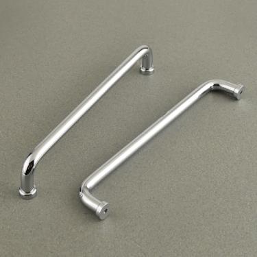 Imagem de funifiti Pacote com 5 puxadores curvados simples e modernos para armários de cozinha cromados prata 19 cm furo a furo porta de armário puxadores de alumínio leve nórdico luxo