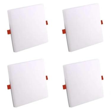 Imagem de Kit 4x Painel Plafon Frameless Borda Infinita Sobrepor Ou Embutir Quadrado 17x17cm 24W 6500K Bivolt