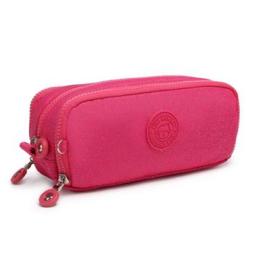 Imagem de Estojo Escolar Triplo 3 Divisórias Zíper C/ Chaveiro Da Kika - D Prese