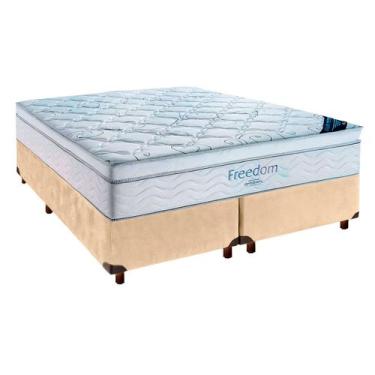 Imagem de Cama Box Perola + Colchão Queen Freedom Ortobom