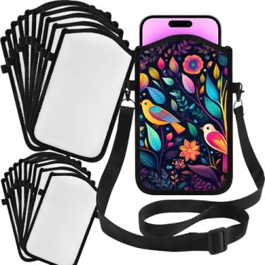 Imagem de Sublimation Blanks Capa para celular bolsa bolsa para mulheres homens crianças com alça transversal ajustável cordão de pescoço - Luz mãos livres para trabalhar, caminhar, viajar ao ar livre praia (20
