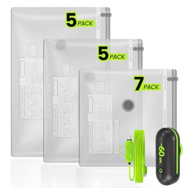 Imagem de Sacos de armazenamento a vácuo portáteis para viagem com bomba