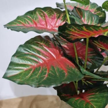 Imagem de Planta Artificial Costela de Adão Alocasia 60cm com 18 Folhas – Folhagem Grande Decorativa para Sala, Escritório e Planta de Chão(09)