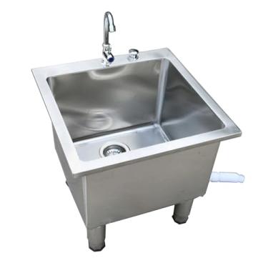 Imagem de TRGCJGH Pia de esfregão de chão comercial, pia de esfregão com drenagem para garagens comerciais de cozinha, lavatório de balde de esfregão utilitário (60 cm/23,6 pol.)