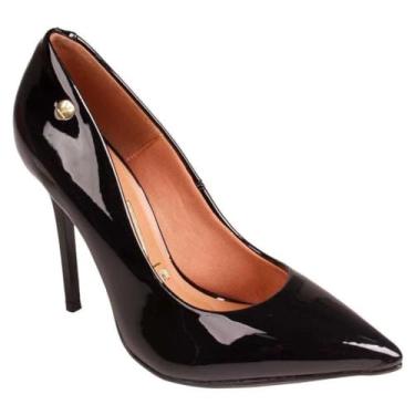 Imagem de Scarpin Vizzano Bico Fino Salto Alto Verniz Feminino - Preto - 33