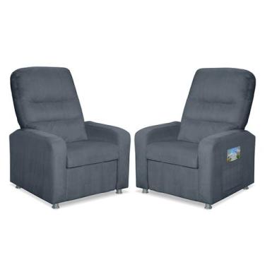 Imagem de Kit 2 Poltronas Decorativas Do Papai Reclinável Confortável Suede LM D