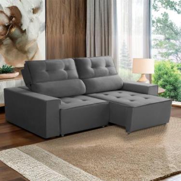 Imagem de Sofá Retrátil Reclinável Estofado Price 180cm Veludo Shop - VS Móveis,