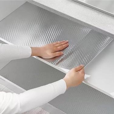 Imagem de Kit 2 Forro para armário anti gordura impermeável protetor gaveta cozinha papel parede alumínio