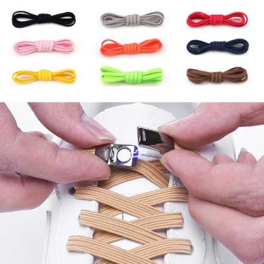 Imagem de Cadarço Elástico 6mm Sem Amarrar Fecho Metal Magnético - sda, Roxo