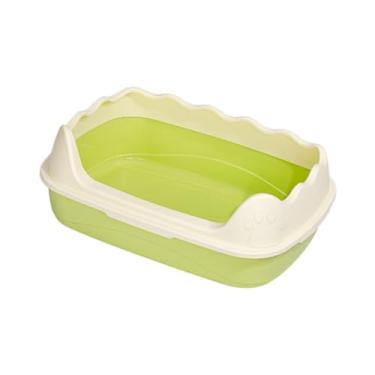 Imagem de Bothyi Caixa de areia, vaso sanitário com penico, lados altos, com colher, suprimentos para animais de estimação, panela de ninhada semi -fechada para, Verde