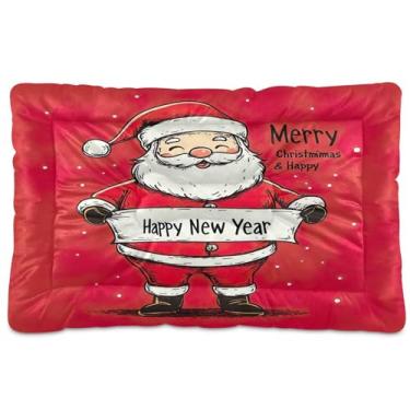 Imagem de SEHANY Cama de Natal para cães e gatos com fundo antiderrapante, cama de canil, colchão macio para animais de estimação, lavável, para cães pequenos, médios e grandes, gatos, 91 x 61 cm