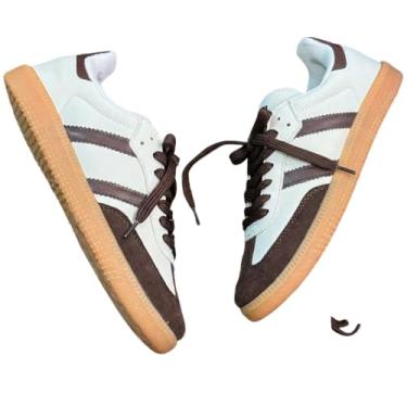 Imagem de Tênis Estilo Samba Casual Premium Marrom Café Material Reforçado 2 Cadarços Primeira Linha | Tamanhos 34 a 39 (BR, Adulto, Numérico, 36)