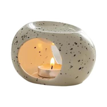 Imagem de Suporte De Vela De Cerâmica Preta Difusor De Óleo Essencial Incensário