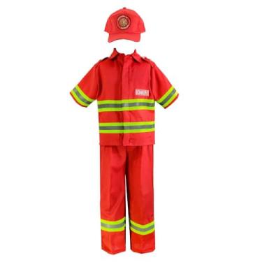 Imagem de Fantasia Bombeiro Masculino Adulto Com Boné