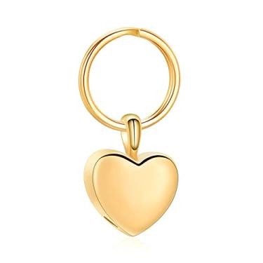 Imagem de VCCWYQK Chaveiro de urna de coração para cinzas para mulheres e homens joias de cremação de aço inoxidável joia de lembrança de um ente querido, Aço inoxidável, Sem Pedra Preciosa