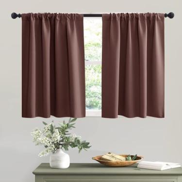 Imagem de Cortinas RYB HOME Rod Pocket Blackout 107x137 cm Marrons 2 painéis