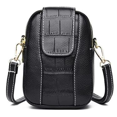 Imagem de Bolsa Feminina Ombro Vintage Pequena Porta Carteira Bolsa Para Celular Bolsa Transversal (Preto)