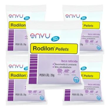 Imagem de Kit 5 Rodilon Pellets 25g Envu Isca Para Controle de Ratos e Camundongos