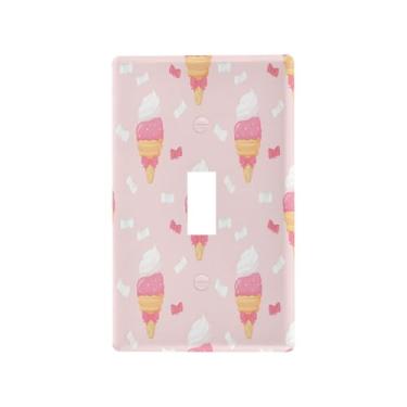 Imagem de Wassud Placa de cobertura para interruptor de luz, cones de sorvete, capas decorativas, placa de parede para tomadas elétricas, interruptor único, 11 x 7 cm