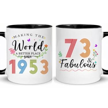 Imagem de Choinn 1953 Presentes de aniversário de 73 anos para mulheres e homens, presente de aniversário de 73 anos, caneca de café para mãe, pai, avó, vovô, ideias de presentes de aniversário de 73 anos, Dia