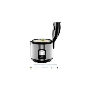 Imagem de Panela de Arroz Elétrica, 1 Litro, 400W, 220V, Preta, Antiaderente, com Copo Medidor e Grade Vapor