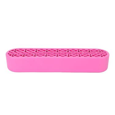 Imagem de CUOFYUNL Suporte de pincel de maquiagem de silicone com vários compartimentos Design de grande capacidade Soft Suporte de silicone para caneta de unhas de tamanho pequeno para casa