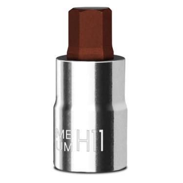 Imagem de BLACKROBOT Soquete de broca hexagonal de 11 mm, soquete de chave Allen H11 de 1/2 polegada, métrico, totalmente polido, cabeça de aço S2 feita para reparo