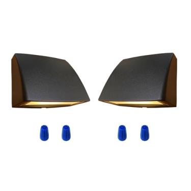 Imagem de Arrownine Iluminação de paisagem luzes de deck de baixa tensão 5W 12-24V, poste de cerca à prova d'água ao ar livre para escadas de pátio grades de quintal luz de parede branco quente cor preta 2