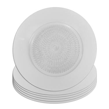 Imagem de Jogo 6 Prato Raso De Vidro Acquamarine Transparente 22,5cm Class Home