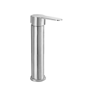 Imagem de Torneira de Banheiro Lavabo cuba Preta Prata Luxo Metal Cromada Moderna 1/2 Cuba Fosco Inox Quadrada(Torneira cilíndrica prata)