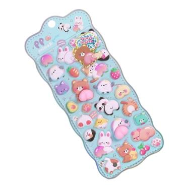 Imagem de Adesivos 3D para Crianças - Autocolantes Autoadesivos de Animal para Artesanato | Adesivos em Relevo Mini Fofos | para Caderno, Scrapbooking, Laptops, Capas de Telemóvel, Garrafa de Água