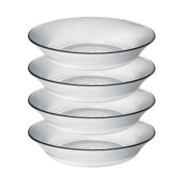 Imagem de Jogo 4 Prato Fundo De Vidro Acquamarine Transparente 19,5cm Class Home